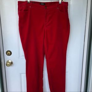 •Talbots• Flawless Five Pocket Red Pants - Size 18 WP